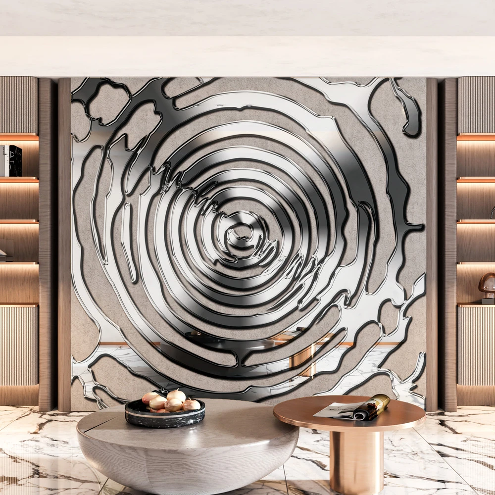 Panel de pared de WPC de carb&oacute;n de bamb&uacute; de PVC con efecto de piedra de carb&oacute;n de bamb&uacute; de 5 mm para decoraci&oacute;n de interiores de villas Decoraci&oacute;n