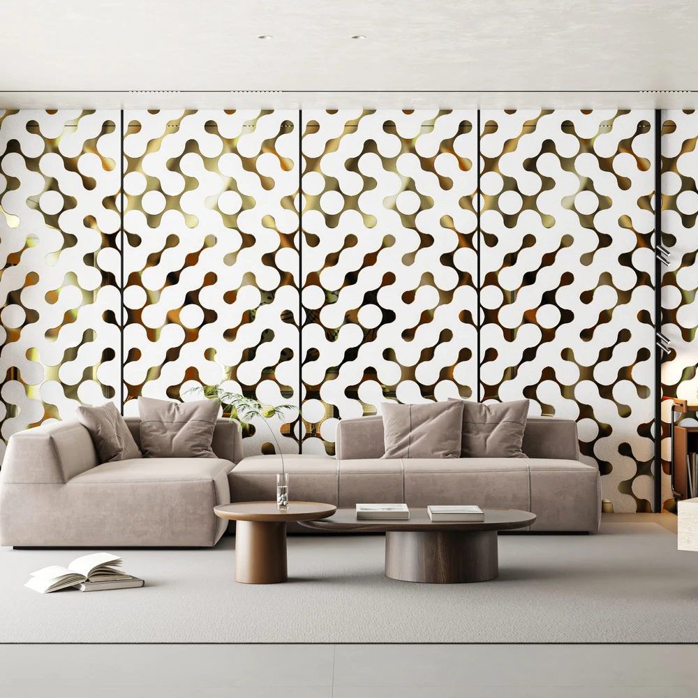 Panel de chapa de madera de carb&oacute;n de bamb&uacute; WPC personalizado de alta calidadPanel de chapa de madera ecol&oacute;gico para fondo de pared interior Decoraci&oacute;n