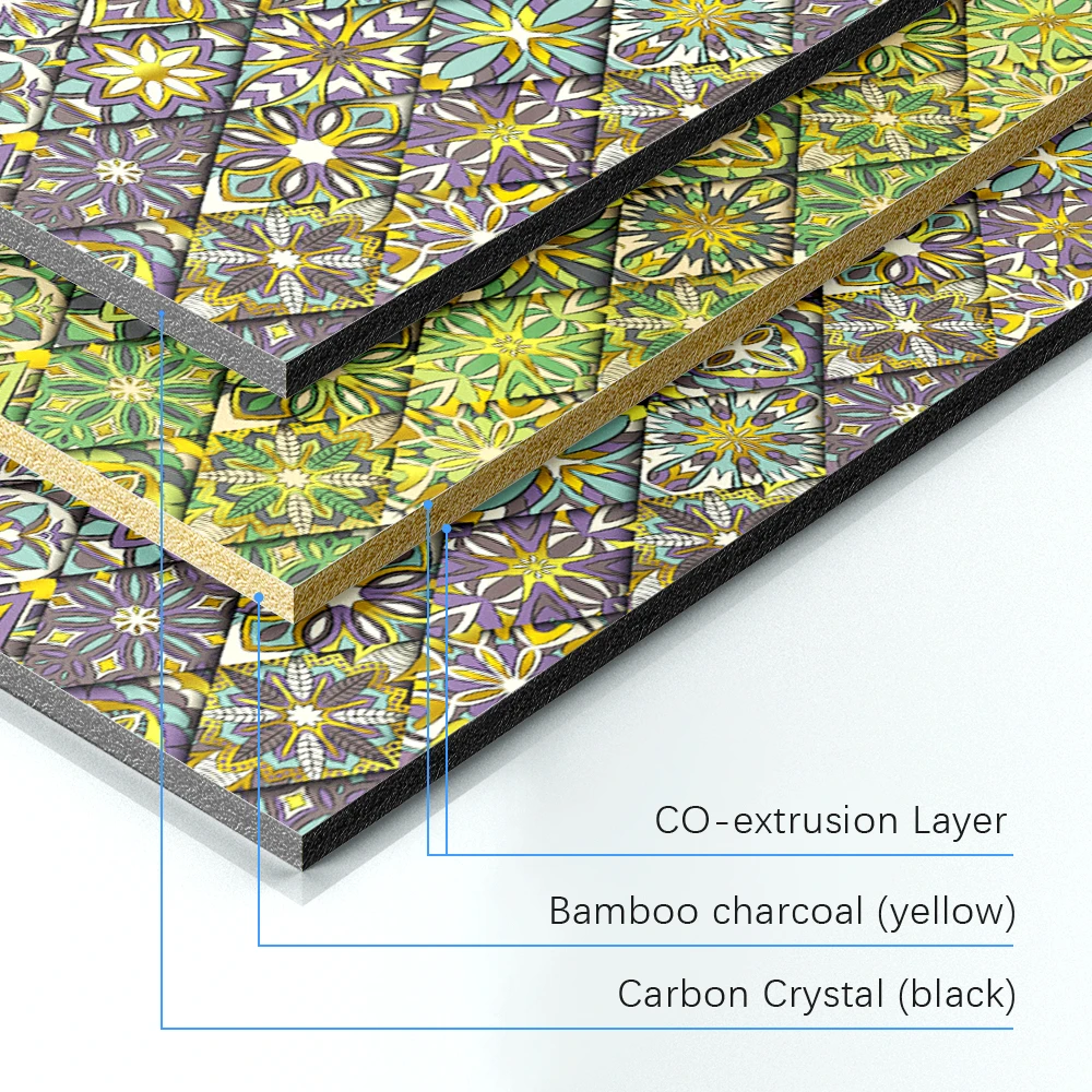 Revestimiento de pared de fibra de carb&oacute;n de bamb&uacute; 3D ecol&oacute;gico Panel de PVC impermeable ign&iacute;fugo para hoteles y hogares Decoraci&oacute;n