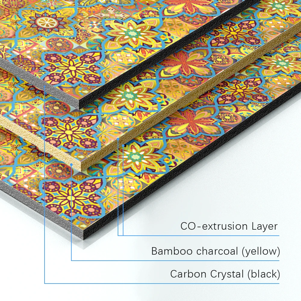 Garant&iacute;a del panel de pared de tablero de carb&oacute;n de bamb&uacute; texturizado, ign&iacute;fugo, moderno e impermeable para interiores Decoraci&oacute;n