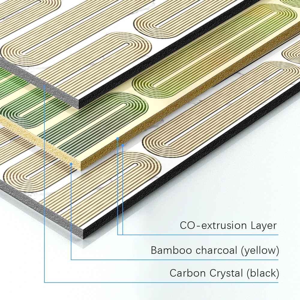 Panel de pared de carb&oacute;n de bamb&uacute; al por mayor Panel de cristal de carbono decorativo interior Panel de bamb&uacute; de chapa de madera de grano de madera para Hotel