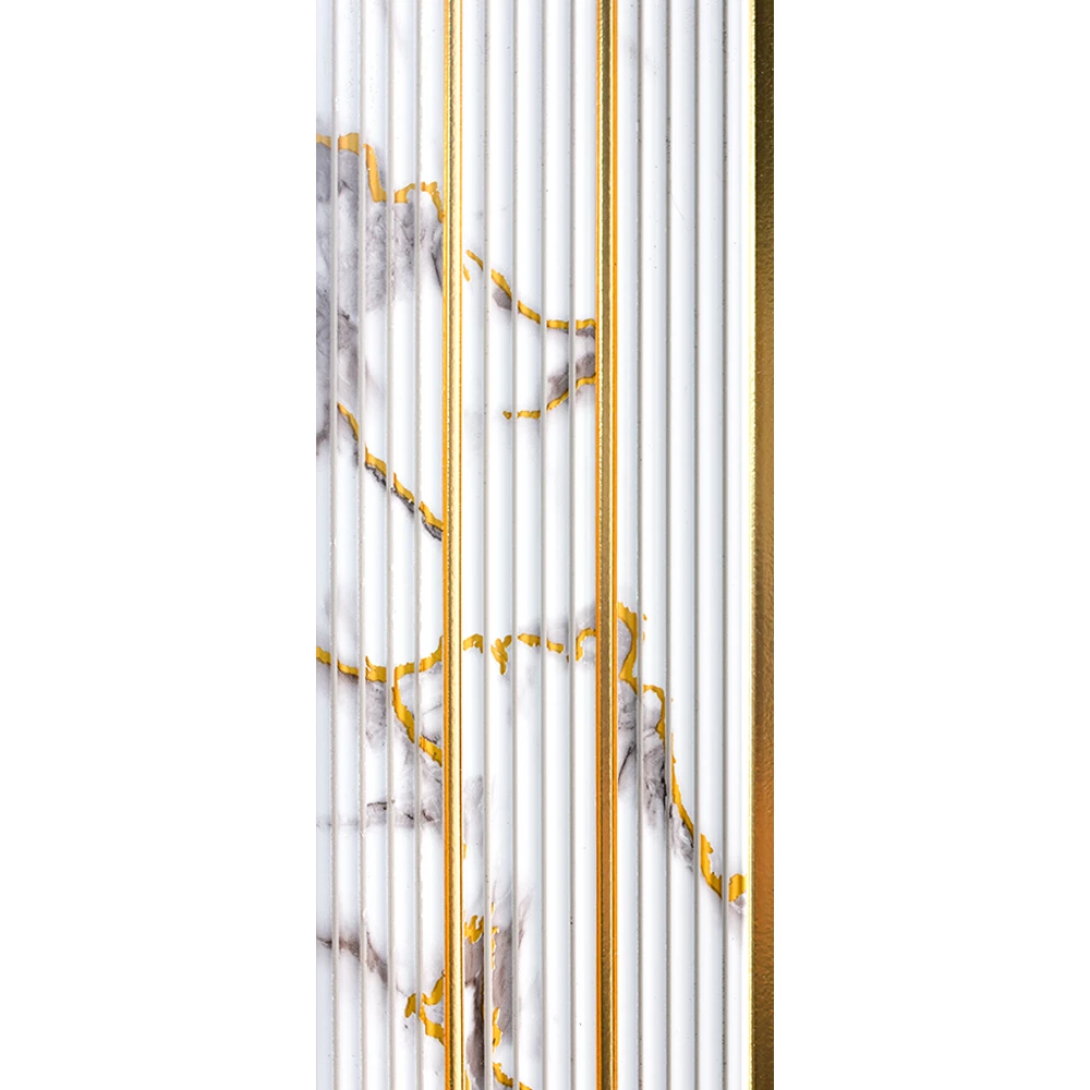 Panel de pared de PS de lujo Poliestireno de alta densidad Tablero de listones decorativo impermeable Revestimiento de pared de carb&oacute;n 3D Escalera de ba&ntilde;o