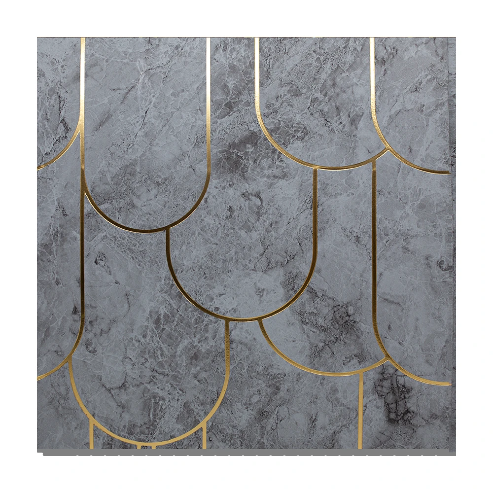 Moderno Dise&ntilde;o Panel de pared decorativo PS WPC Panel de pared de poliestireno Antiest&aacute;tico A prueba de humedad Patr&oacute;n geom&eacute;trico Hogar