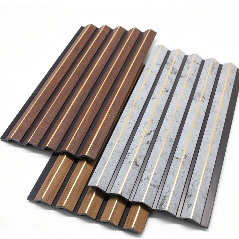 Panel de pared decorativo moderno de PS, dise&ntilde;o de pl&aacute;stico alternativo de madera y espuma polim&eacute;rica, duradero y liviano para paredes interiores
