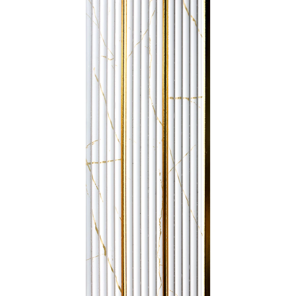 Panel de pared de PS de lujo Poliestireno de alta densidad Tablero de listones decorativo impermeable Revestimiento de pared de carb&oacute;n 3D Escalera de ba&ntilde;o