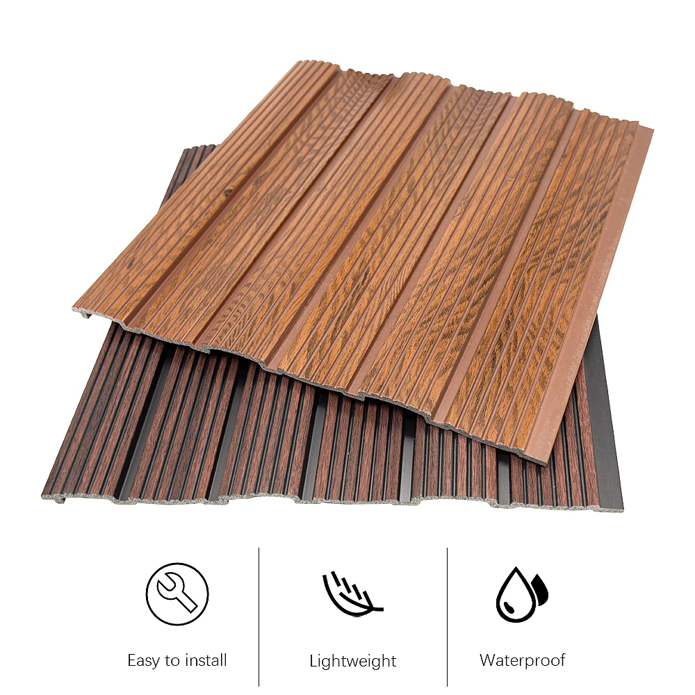 Decoraci&oacute;n de interiores Panel de pared de listones 3D Decoraci&oacute;n con ranuras Panel de pared de madera PS