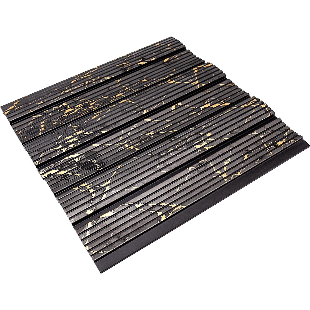 Decoraci&oacute;n de interiores Panel de pared de listones 3D Decoraci&oacute;n con ranuras Panel de pared de madera PS