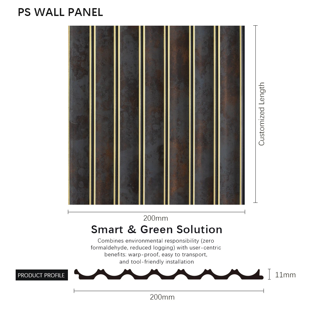 Personalizaci&oacute;n al por mayor, MOQ bajo, paneles de pared de PS para decoraci&oacute;n de interiores de gran calidad para el hogar y hotel