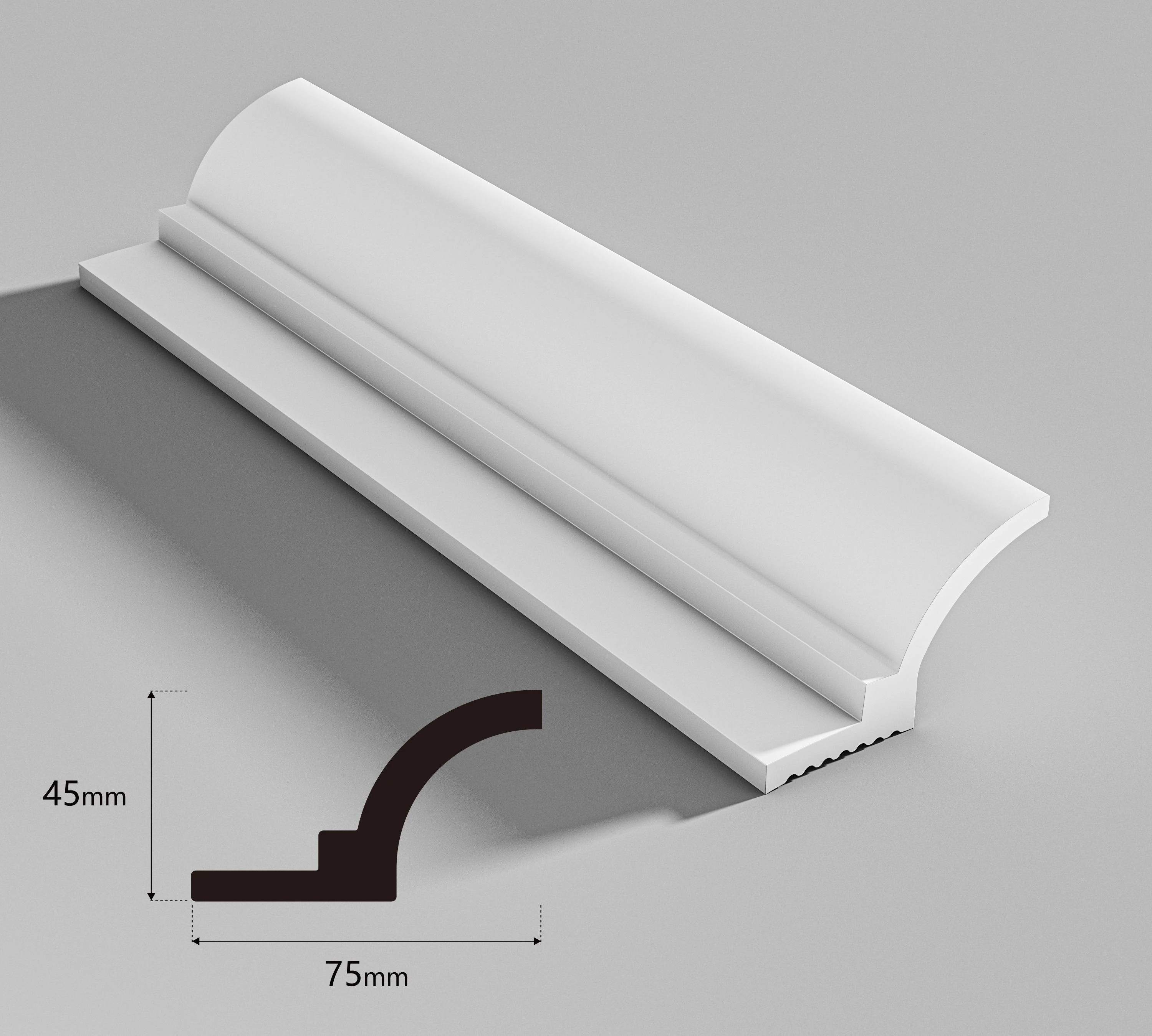 Rodapi&eacute; de piso moderno, fald&oacute;n de pared de PS, impermeable, liviano y f&aacute;cil de instalar